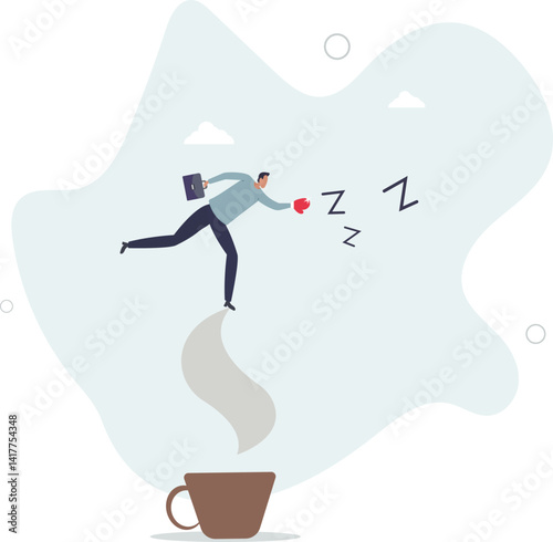 Procrastination and laziness, productivity and professional to fight with resistance and sleepy concept.flat character life .