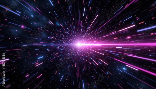 Dynamic Sci-Fi Space Illustration Digital Art Abstract Environment Cosmic Viewpoint Futuristic Concept