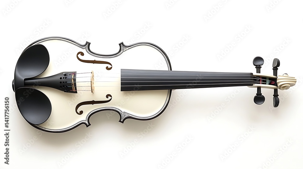 Obraz premium White Violin with Isolated Studio Shot.