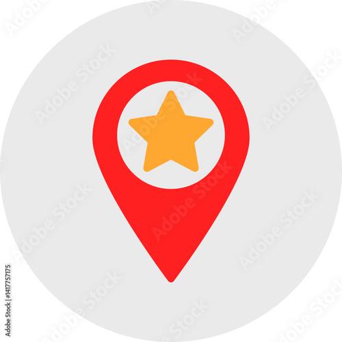 Starred Location single vector illustration icon