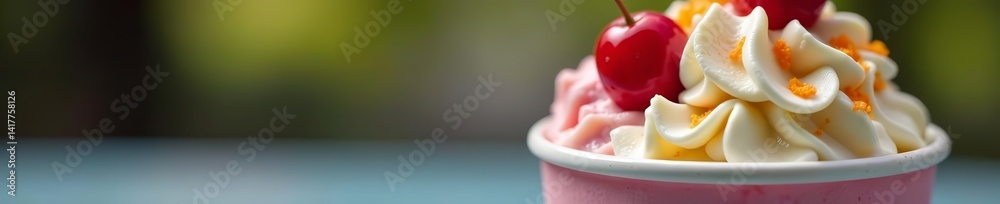 Close-up of ice cream sundae with miniature climbers, dessert, ice cream, sundae Close-up of ice cream sundae with miniature climbers, dessert, ice cream, sundae