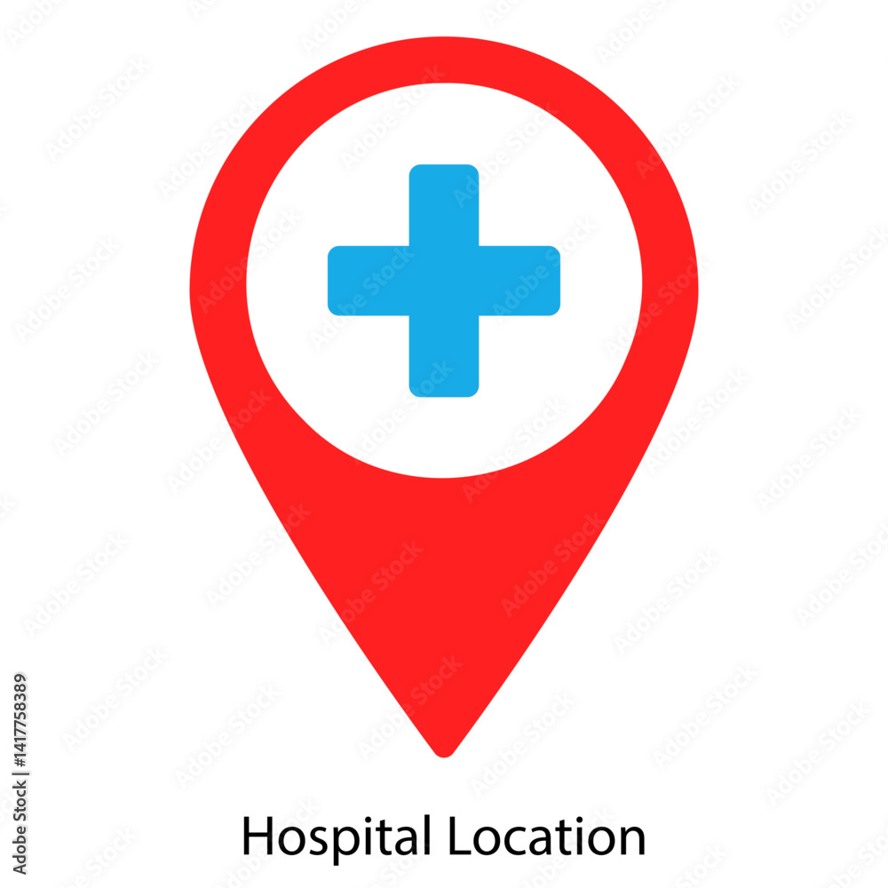 Hospital Location single vector illustration icon Hospital Location single vector illustration icon