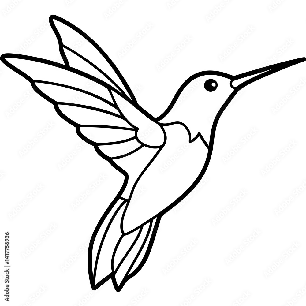 Minimalist Hummingbird One-Line Vector Art Minimalist Hummingbird One-Line Vector Art