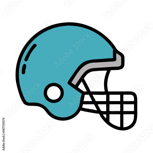 Football Helmet with Mouthguard Icon Design