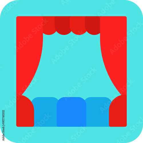 Theater single vector illustration icon