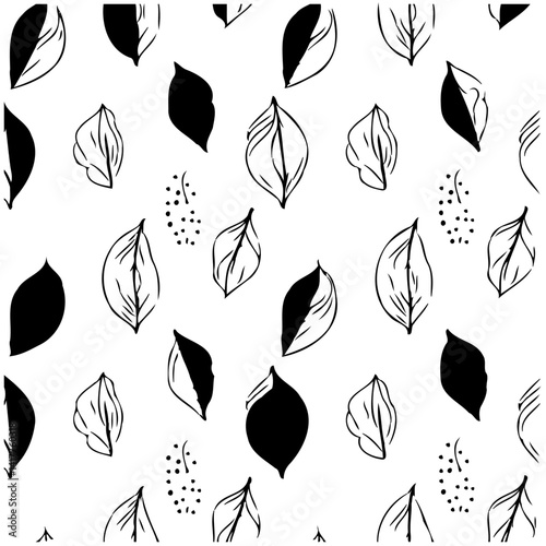 Elegant Foliage Symphony in Monochrome Display