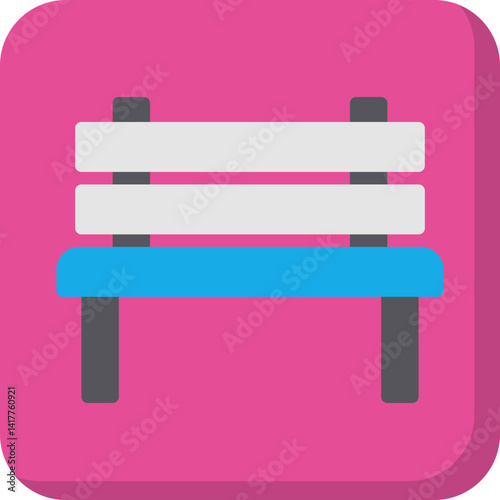 Metal Bench single vector illustration icon