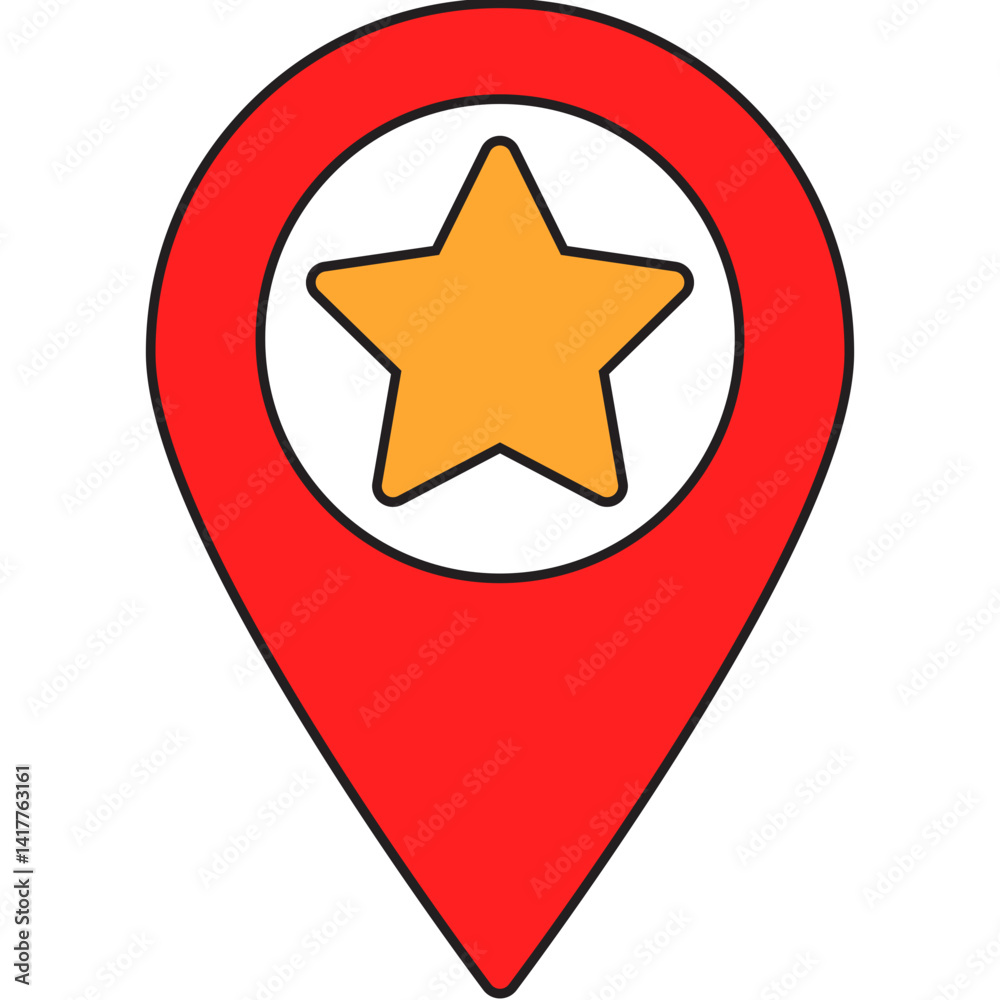 Starred Location single vector illustration icon Starred Location single vector illustration icon