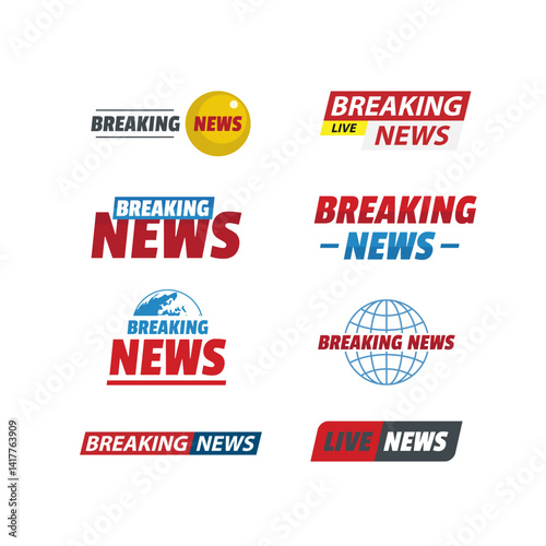 Breaking news banner with bold text and dynamic design, symbolizing urgency, updates, media alerts, and real-time information.