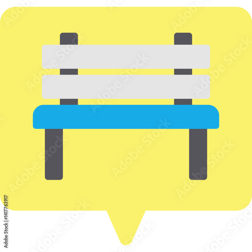 Metal Bench single vector illustration icon