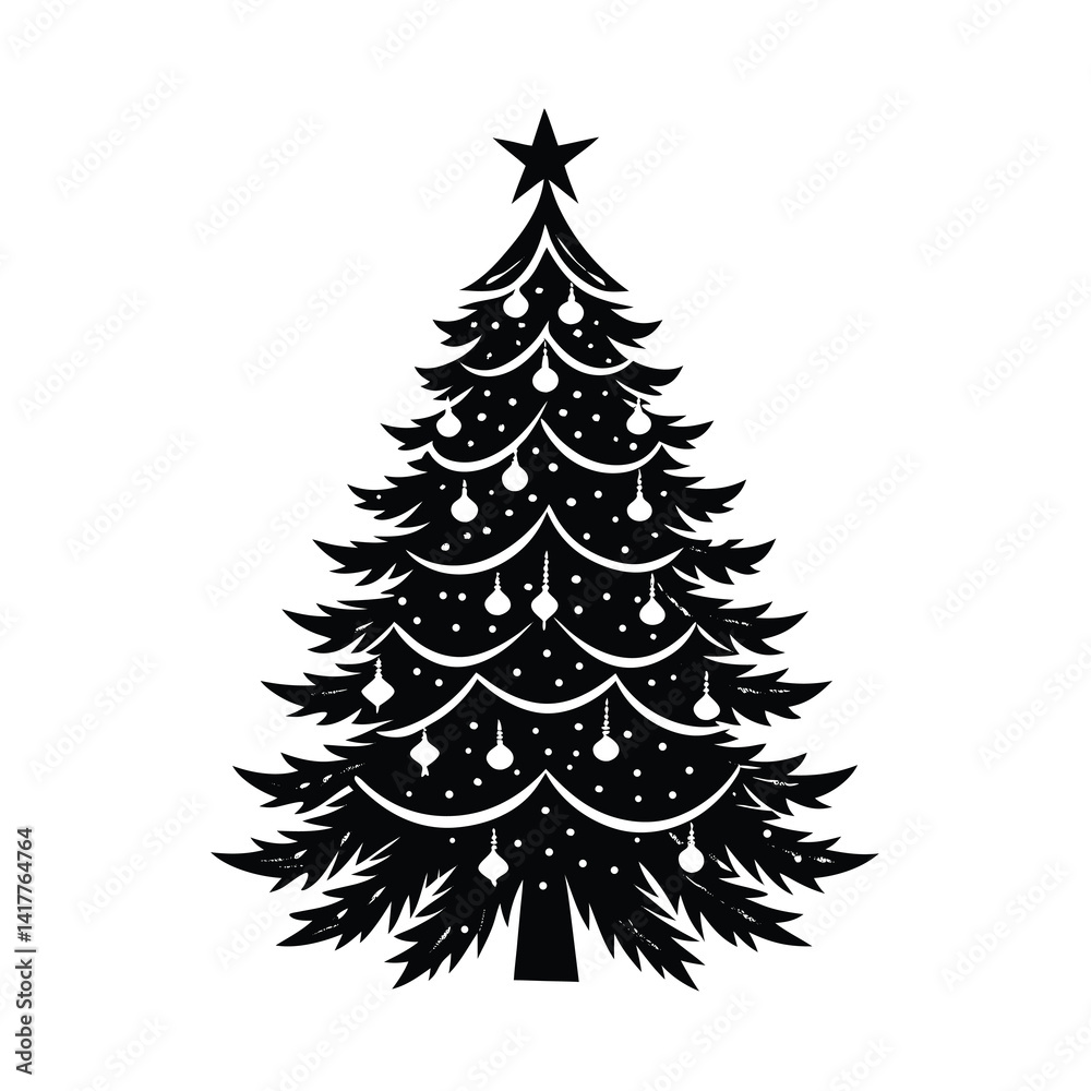 Obraz premium christmas tree vector illustration