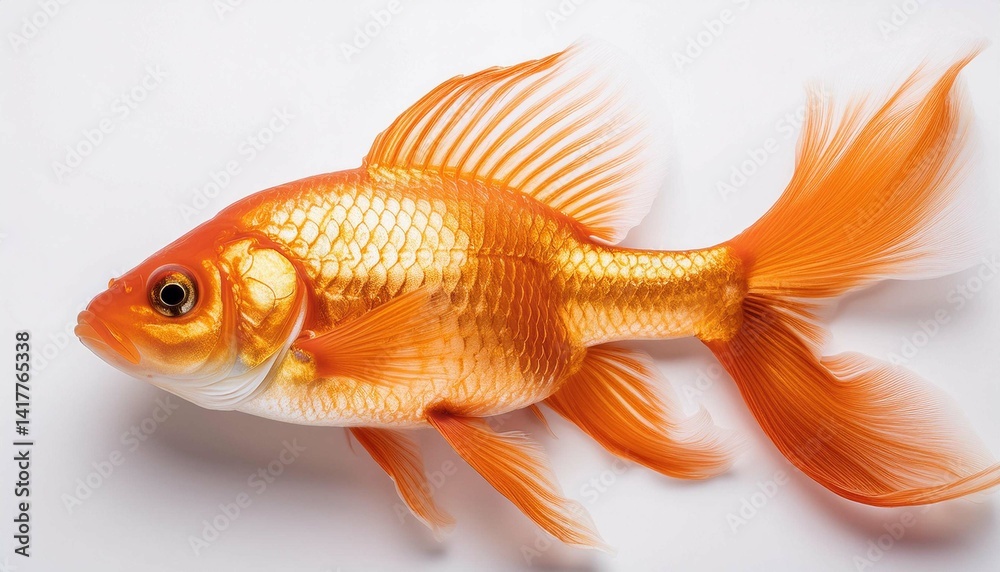 Obraz premium Gold fish white background
