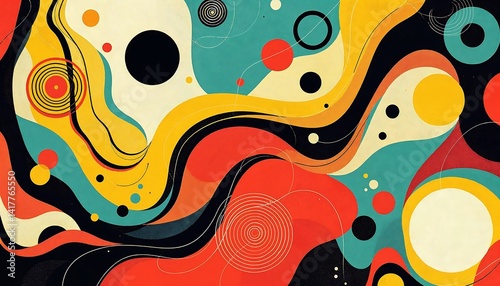 Abstract Art Background with Colorful Shapes and Modern Design Style