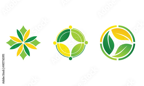 vector illustration of a set of colorful flowers