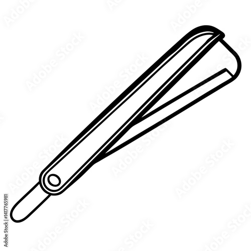 Minimal Hair Straightener Vector Illustration on White Background