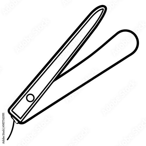 Minimal Hair Straightener Vector Illustration on White Background