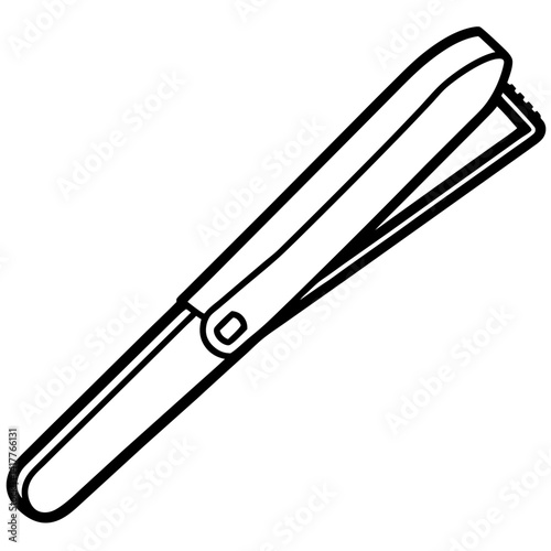 Minimal Hair Straightener Vector Illustration on White Background