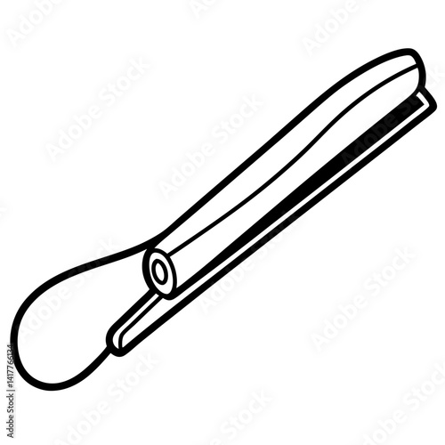 Minimal Hair Straightener Vector Illustration on White Background