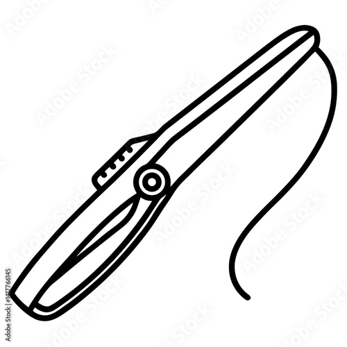 Minimal Hair Straightener Vector Illustration on White Background