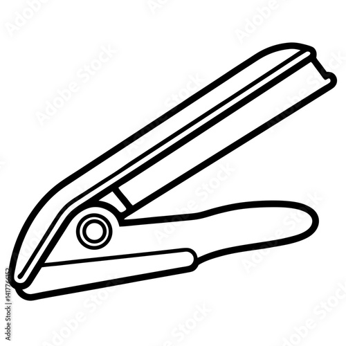 Minimal Hair Straightener Vector Illustration on White Background