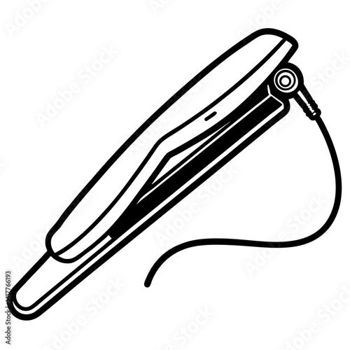 Minimal Hair Straightener Vector Illustration on White Background