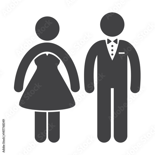 Man and woman symbol, male and female, wedding couple icon, toilet vector icon, wc 