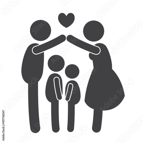 Family Flat Icon, Parents and Kids or children icon