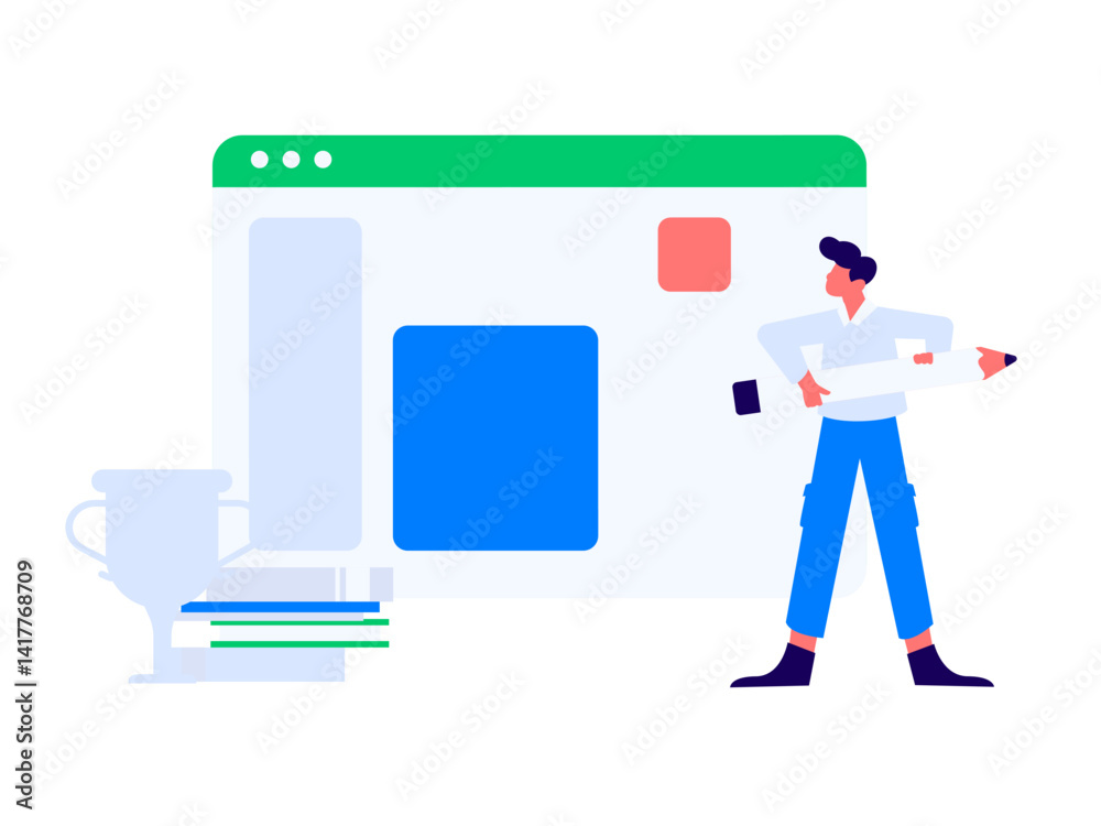 Flat vector illustration of business people operating work scene
Flat vector illustration of business people operating work scene