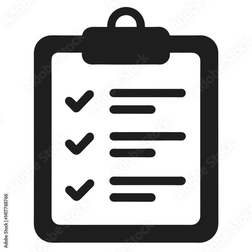 clipboard task list silhouette icon on white background