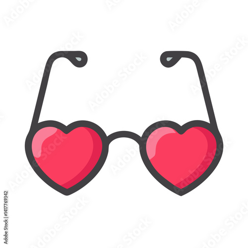 Glasses with Heart Shaped Lenses Icon Design