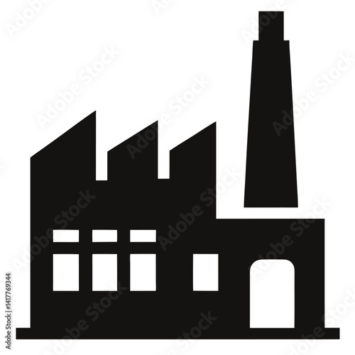 manufacturing facility building outline icon isolated