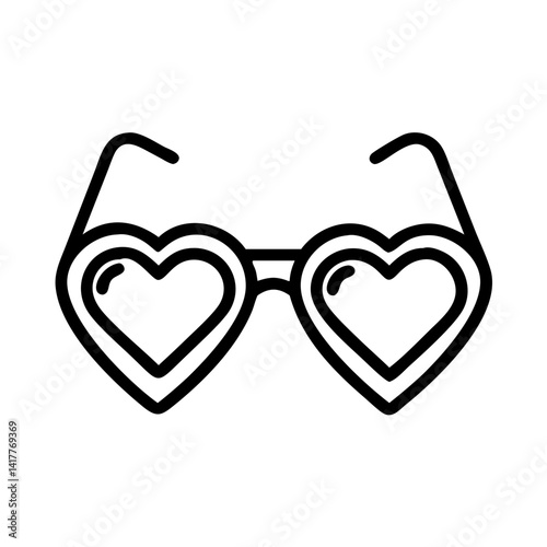 Glasses with Heart Shaped Lenses Icon Design