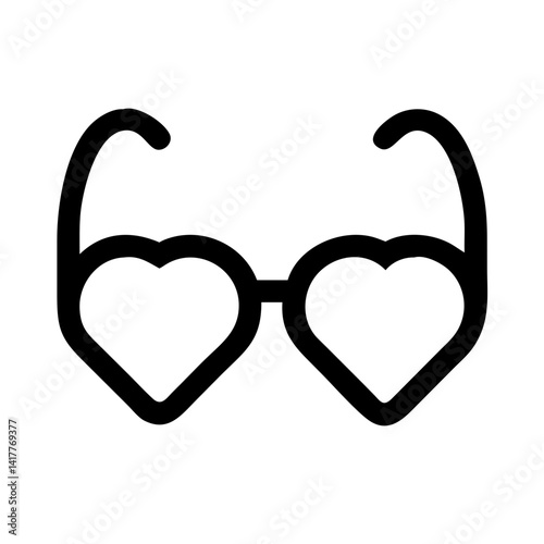 Glasses with Heart Shaped Lenses Icon Design