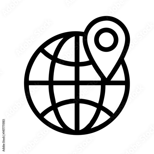 Globe with Location Pin Marker Icon Design


