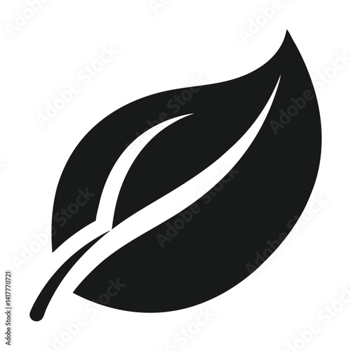 eco-friendly leaf plant outline icon on white background