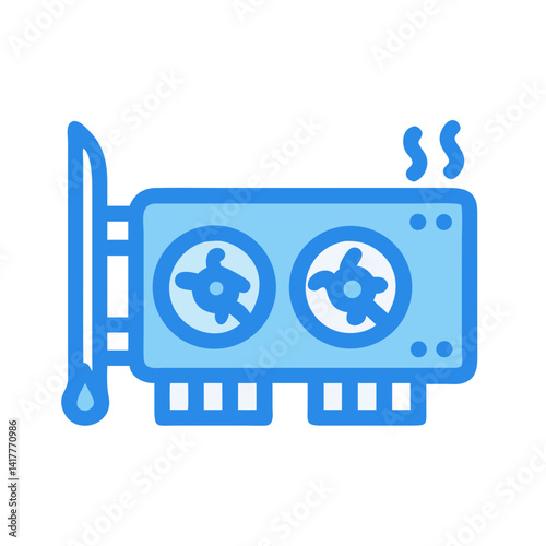GPU with Cooling Liquid Indicator Icon Design