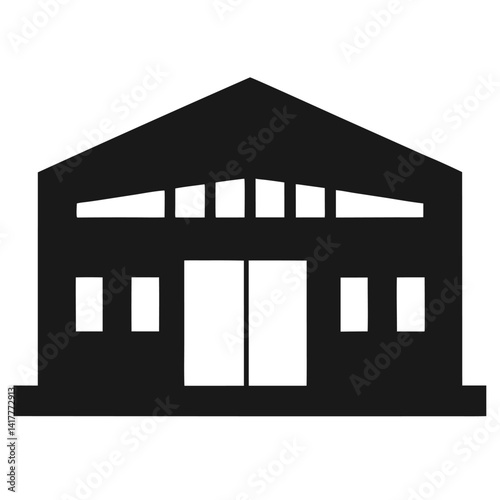 warehouse storage building silhouette icon isolated