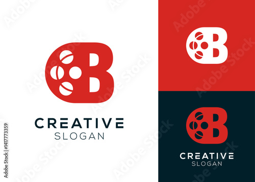 Letter B with film roll logo design for videographers and film studios