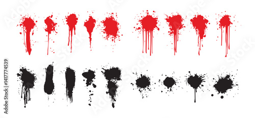 Ink Splatter Set for Artistic, Grunge, or Design Element Projects