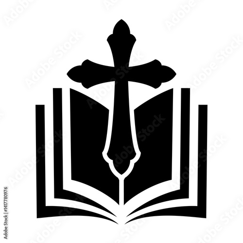 Bible church silhouette icon,minimalist and modern design ideas,isolated on white background,can be for signs or religion symbol
