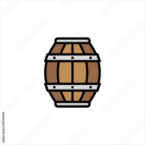 wooden barrel isolated on white