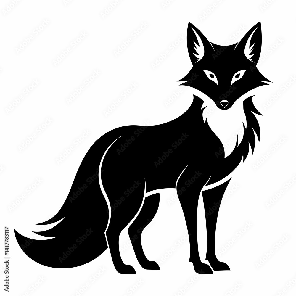 Obraz premium Minimalist Fox Silhouette