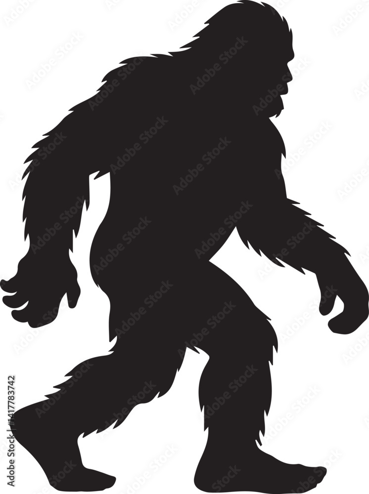 Fototapeta premium Vector illustration of gorilla silhouette on white background. Symbol of gorilla.
