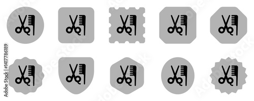 Editable scissors and comb vector icon. Barbershop, lifestyle, grooming. Part of a big icon set family. Perfect for web and app interfaces, presentations, infographics, etc