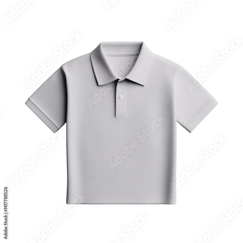 Simple gray polo shirt with short sleeves and classic collar design for everyday casual wear