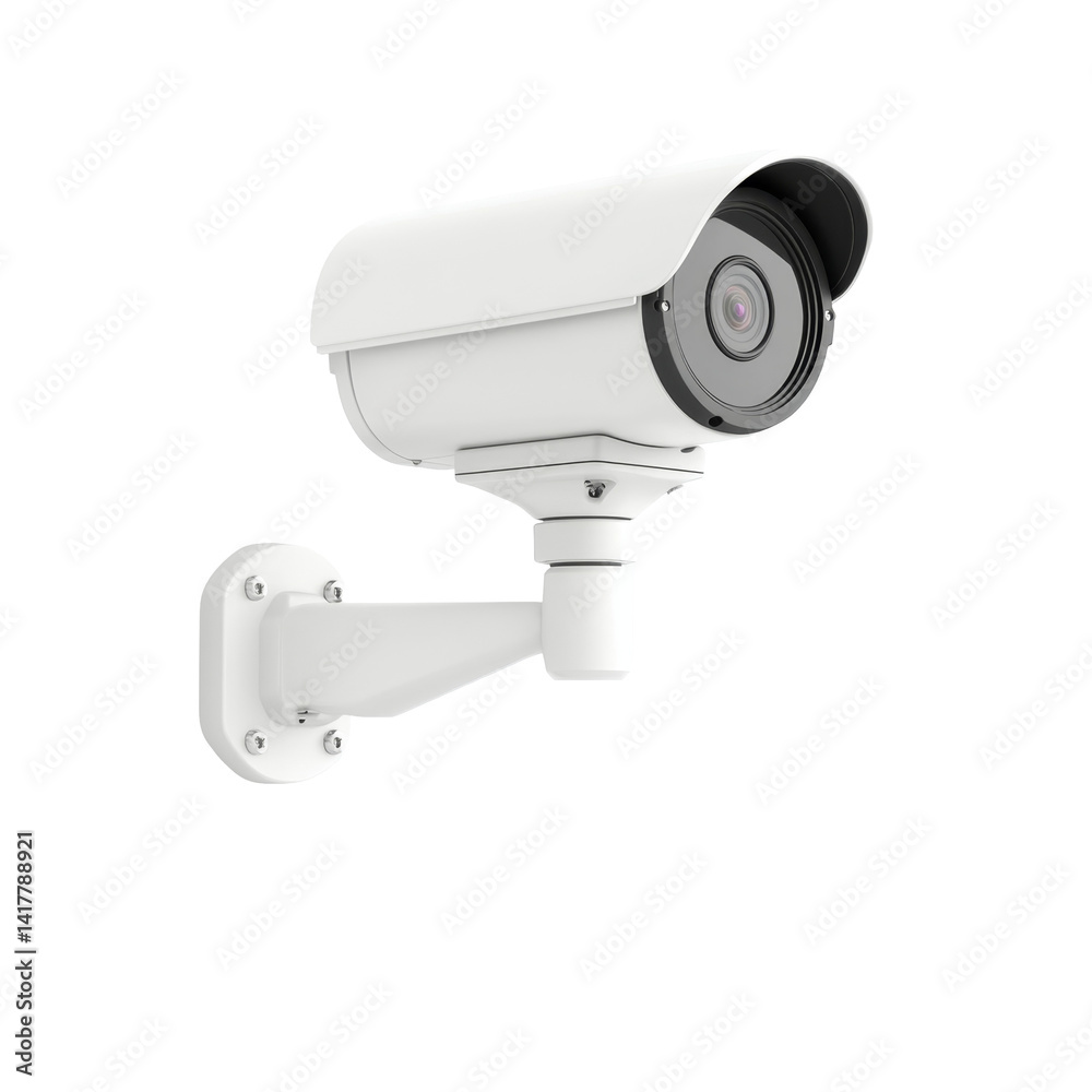 Modern white security camera with rotating lens for enhanced surveillance and safety Modern white security camera with rotating lens for enhanced surveillance and safety