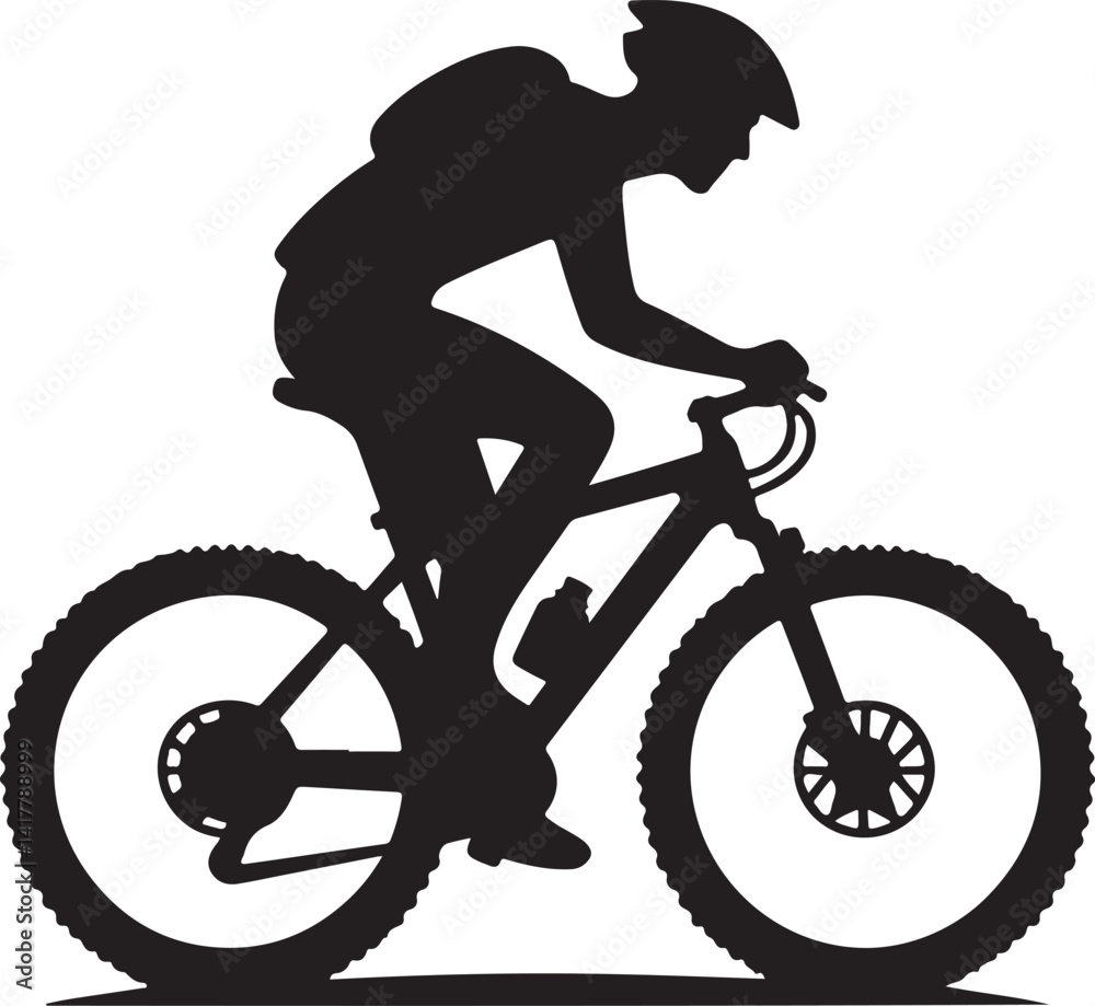 Naklejka premium silhouette of a cyclist