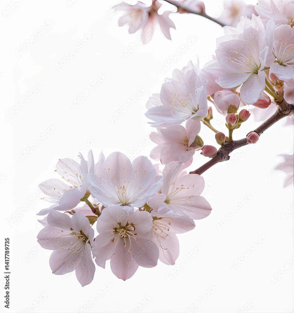 Sakura flowers isolated on white background Sakura flowers isolated on white background