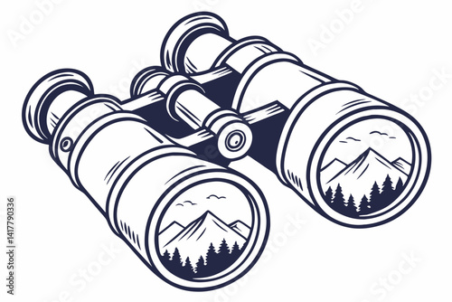 Binoculars With Mountains