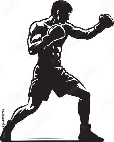 silhouette of a boxer